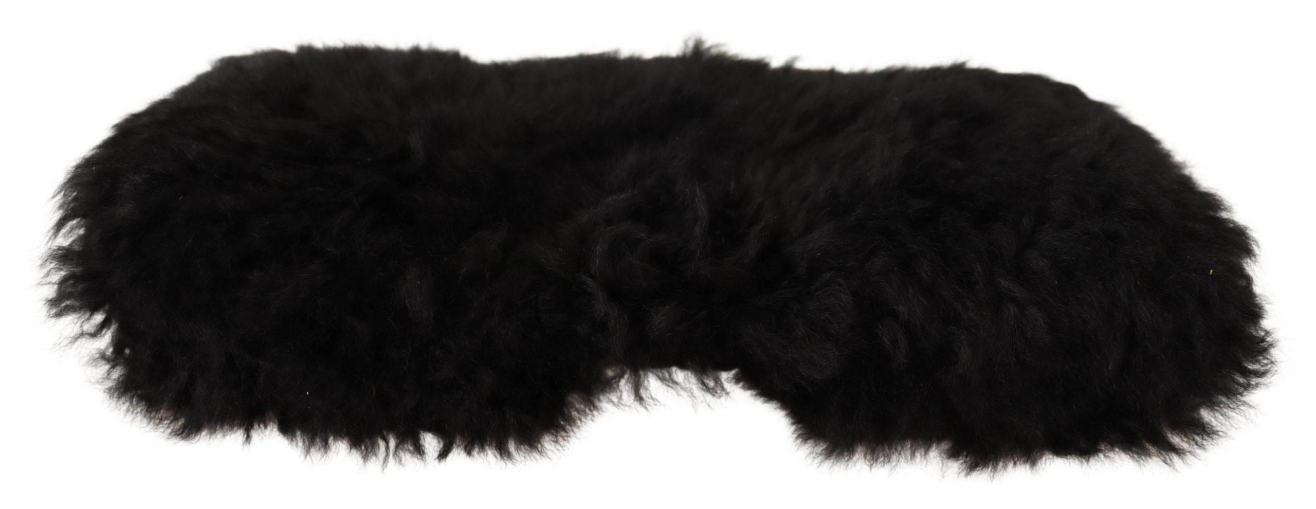 Dolce & Gabbana Elegant Black Cashmere Alpaca Fur Beanie - Hilstor
