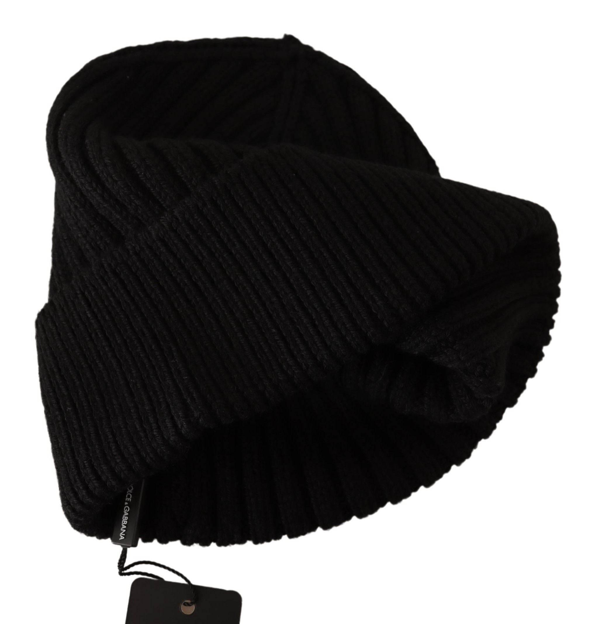 Dolce & Gabbana Black Wool Knit Women Winter Hat - Hilstor