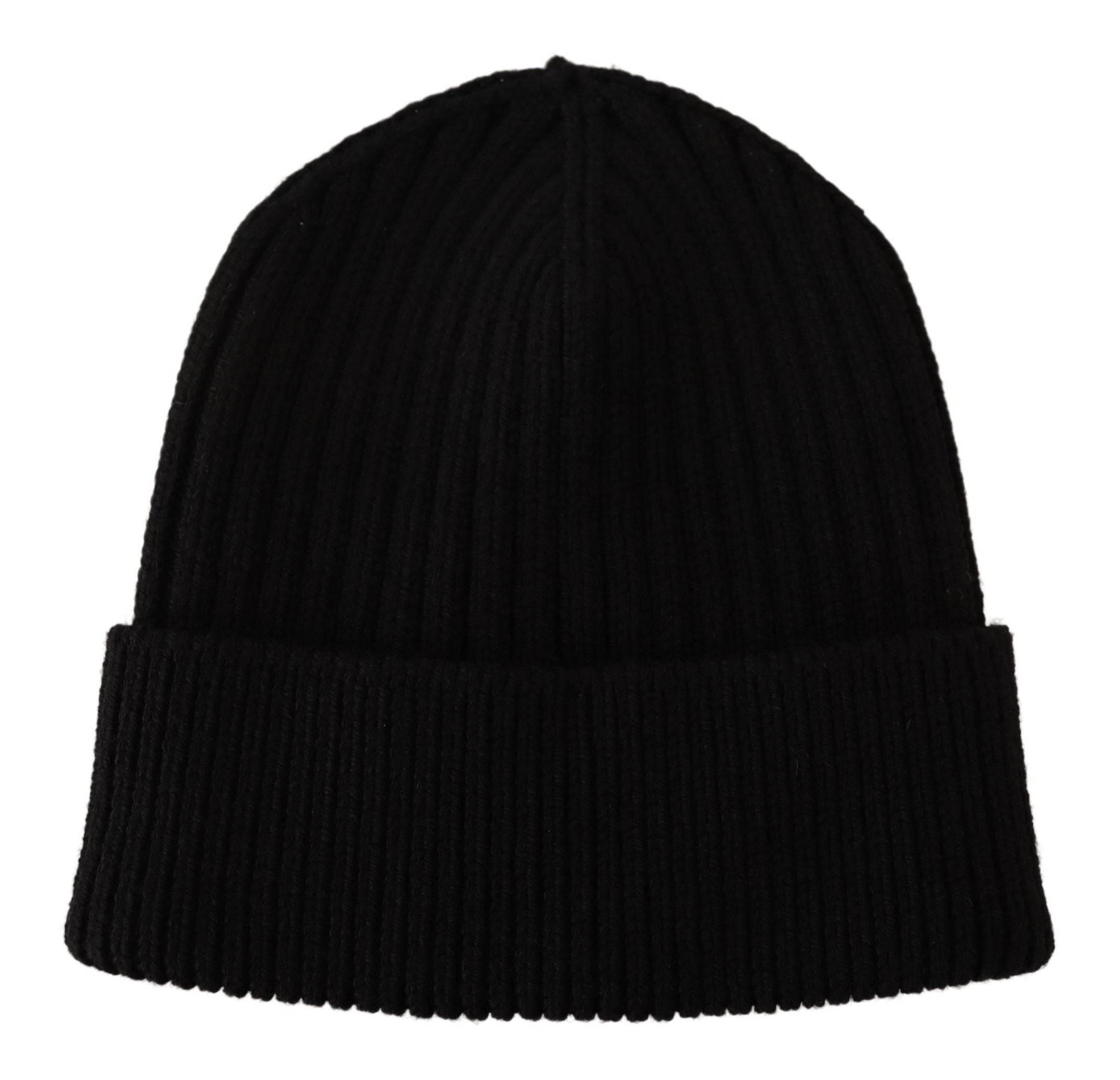 Dolce & Gabbana Black Wool Knit Women Winter Hat - Hilstor