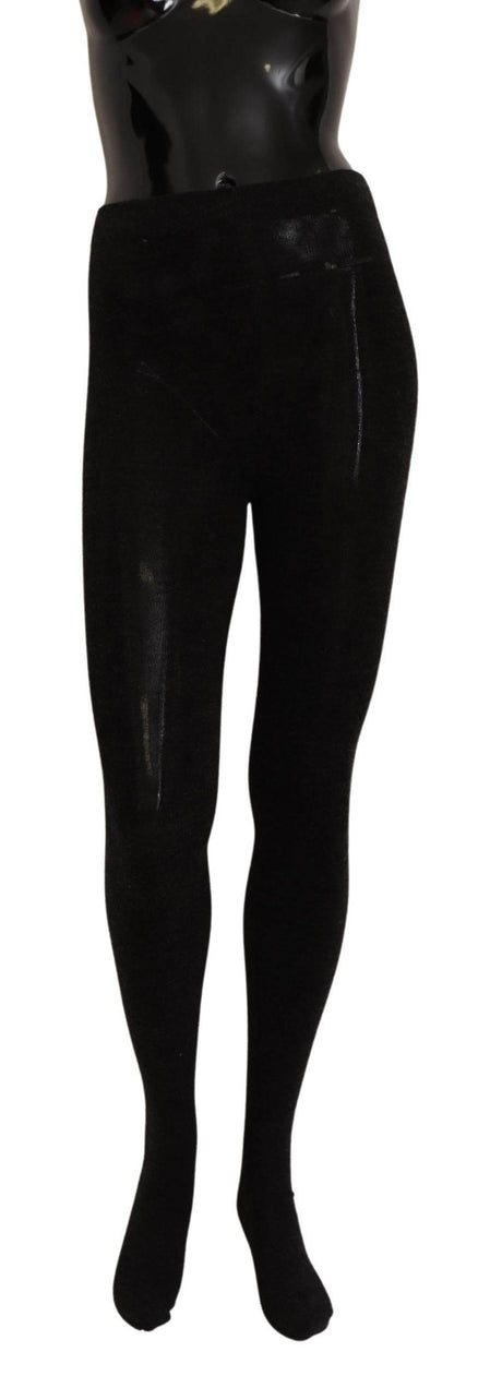 Dolce & Gabbana Elegant Black Wool Stretch Tights - Hilstor