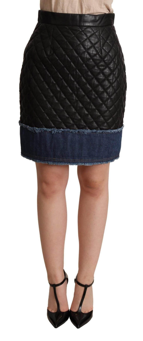Dolce & Gabbana Sleek High-Waist Leather Mini Skirt - Hilstor