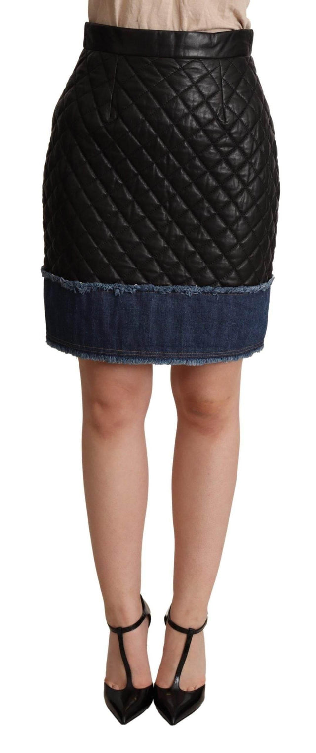 Dolce & Gabbana Sleek High-Waist Leather Mini Skirt - Hilstor