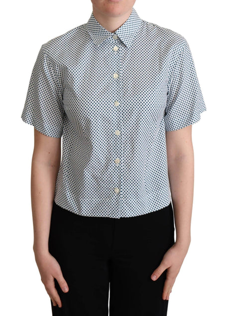 Dolce & Gabbana Elegant Polka Dot Cotton Polo Shirt - Hilstor