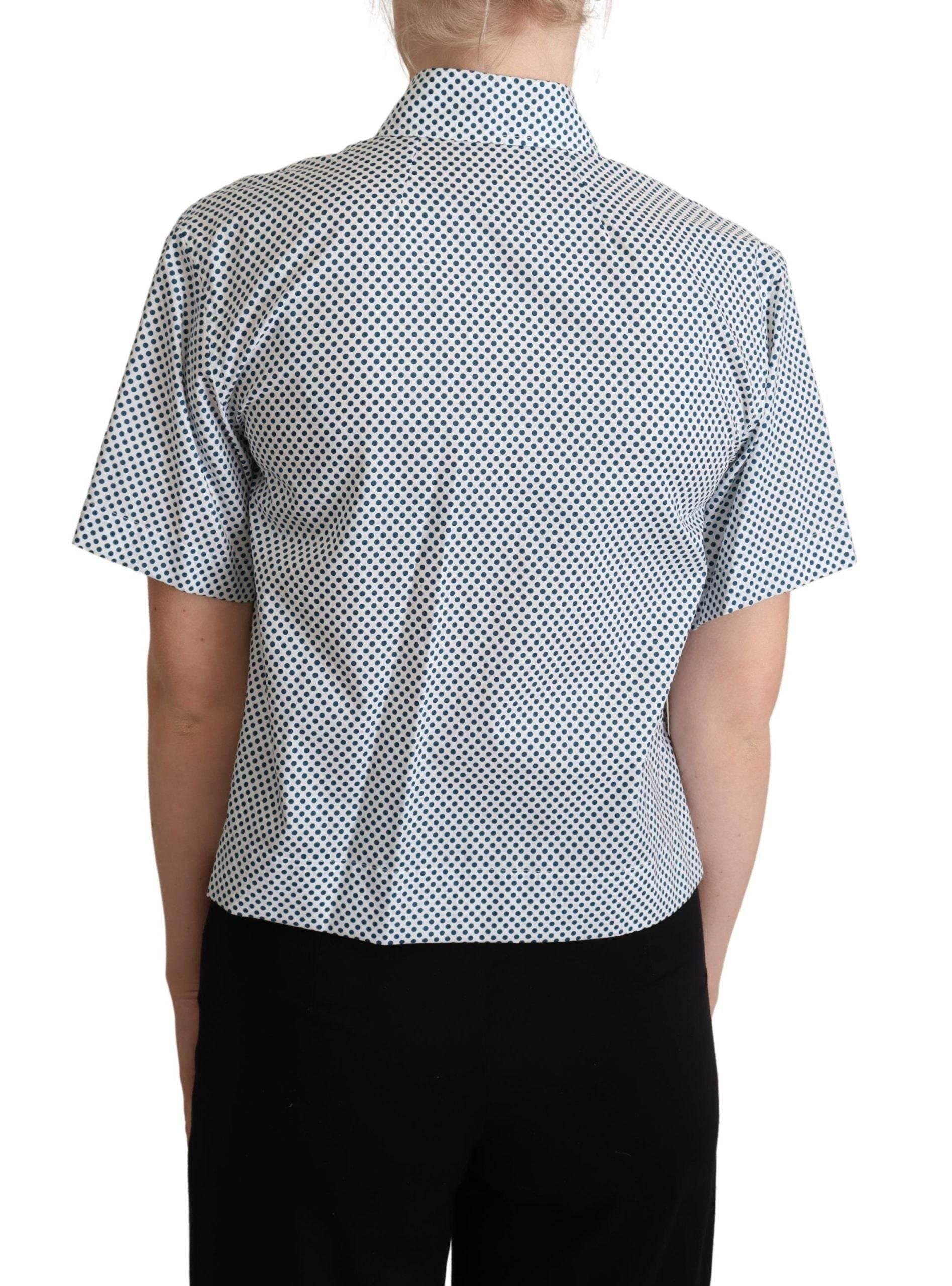 Dolce & Gabbana Elegant Polka Dot Cotton Polo Shirt - Hilstor