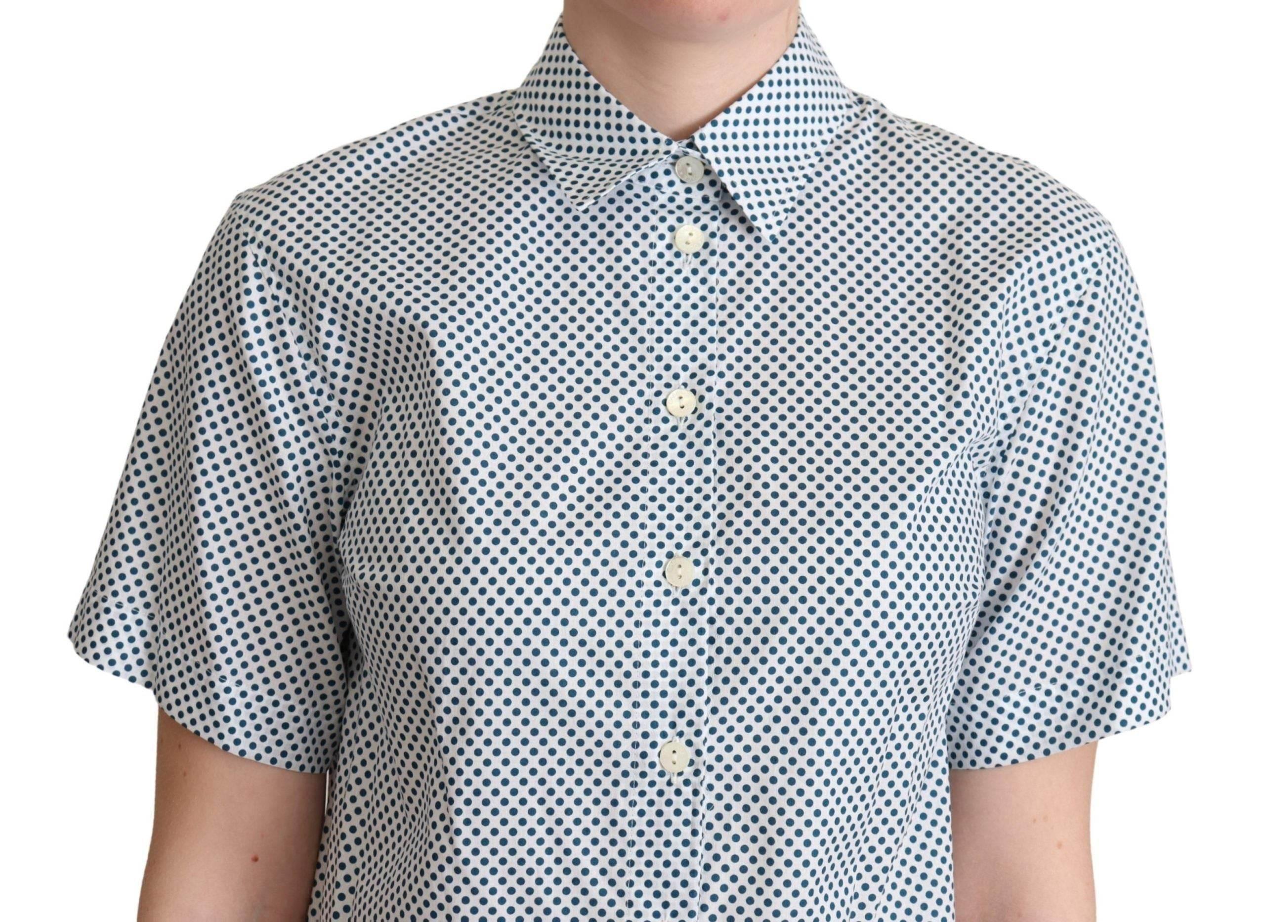 Dolce & Gabbana Elegant Polka Dot Cotton Polo Shirt - Hilstor
