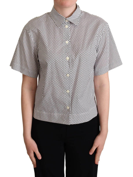 Dolce & Gabbana Black Polka Dot Collared Shirt White - Hilstor