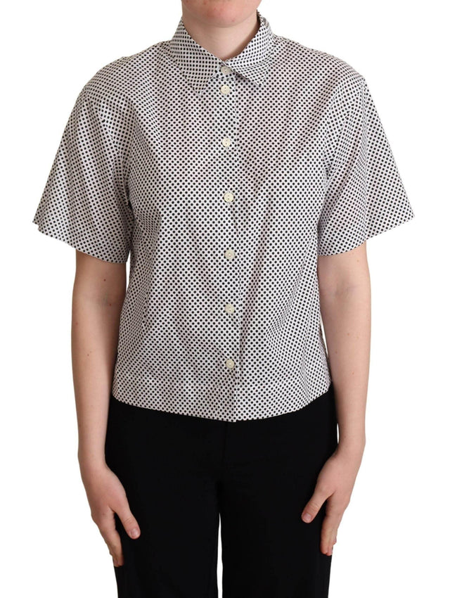 Dolce & Gabbana Black Polka Dot Collared Shirt White - Hilstor