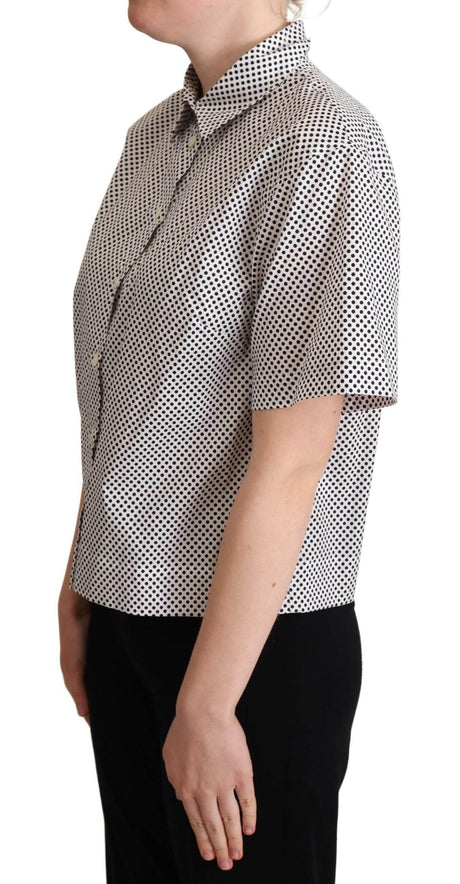 Dolce & Gabbana Black Polka Dot Collared Shirt White - Hilstor