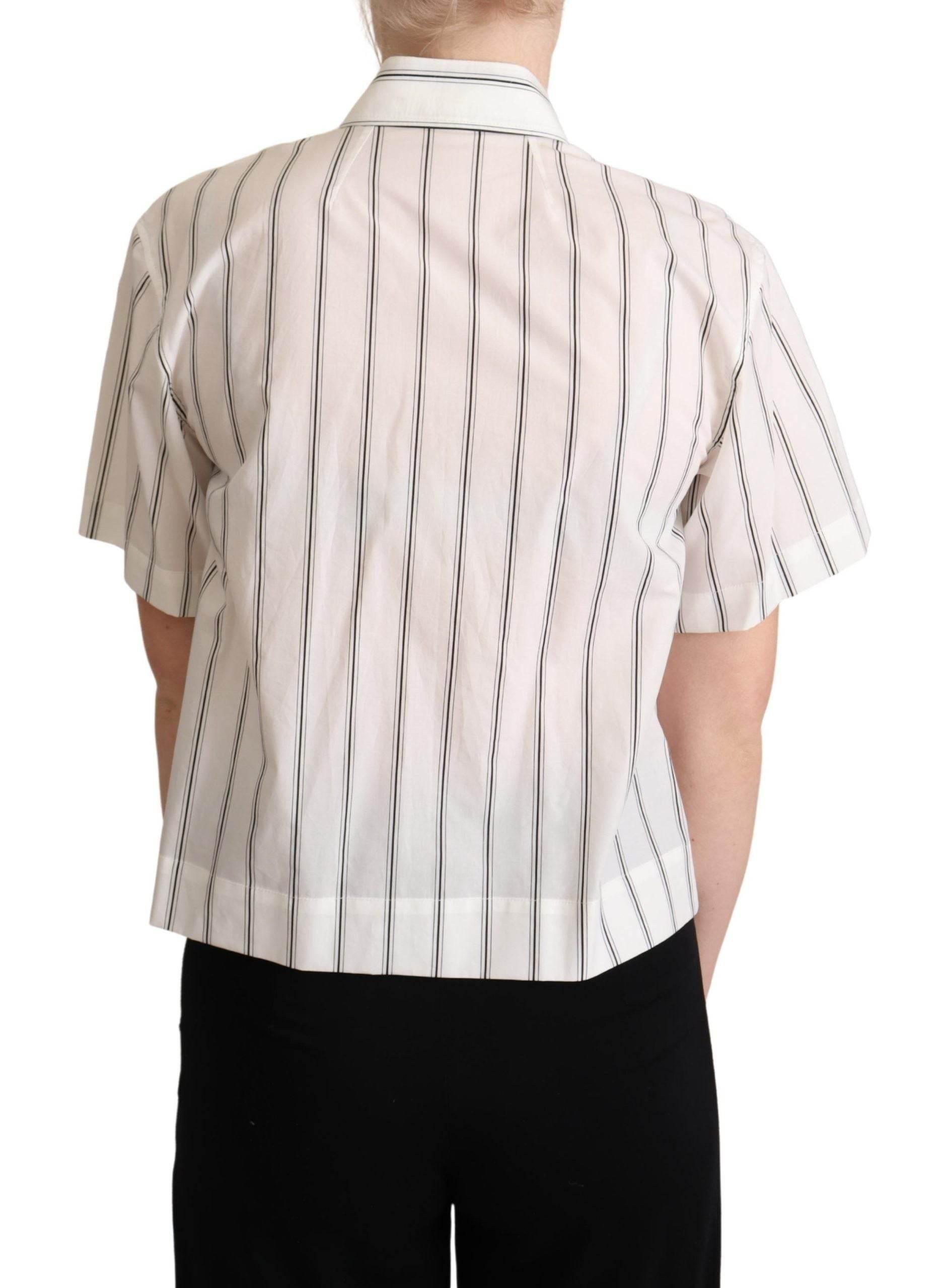 Dolce & Gabbana Elegant Striped Cotton Polo Top - Hilstor