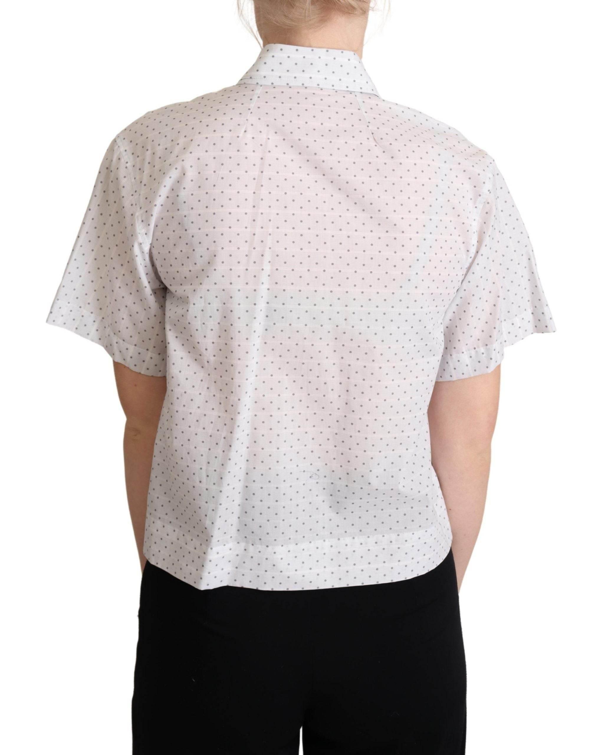 Dolce & Gabbana Elegant Polka Dot Cotton Polo Top - Hilstor