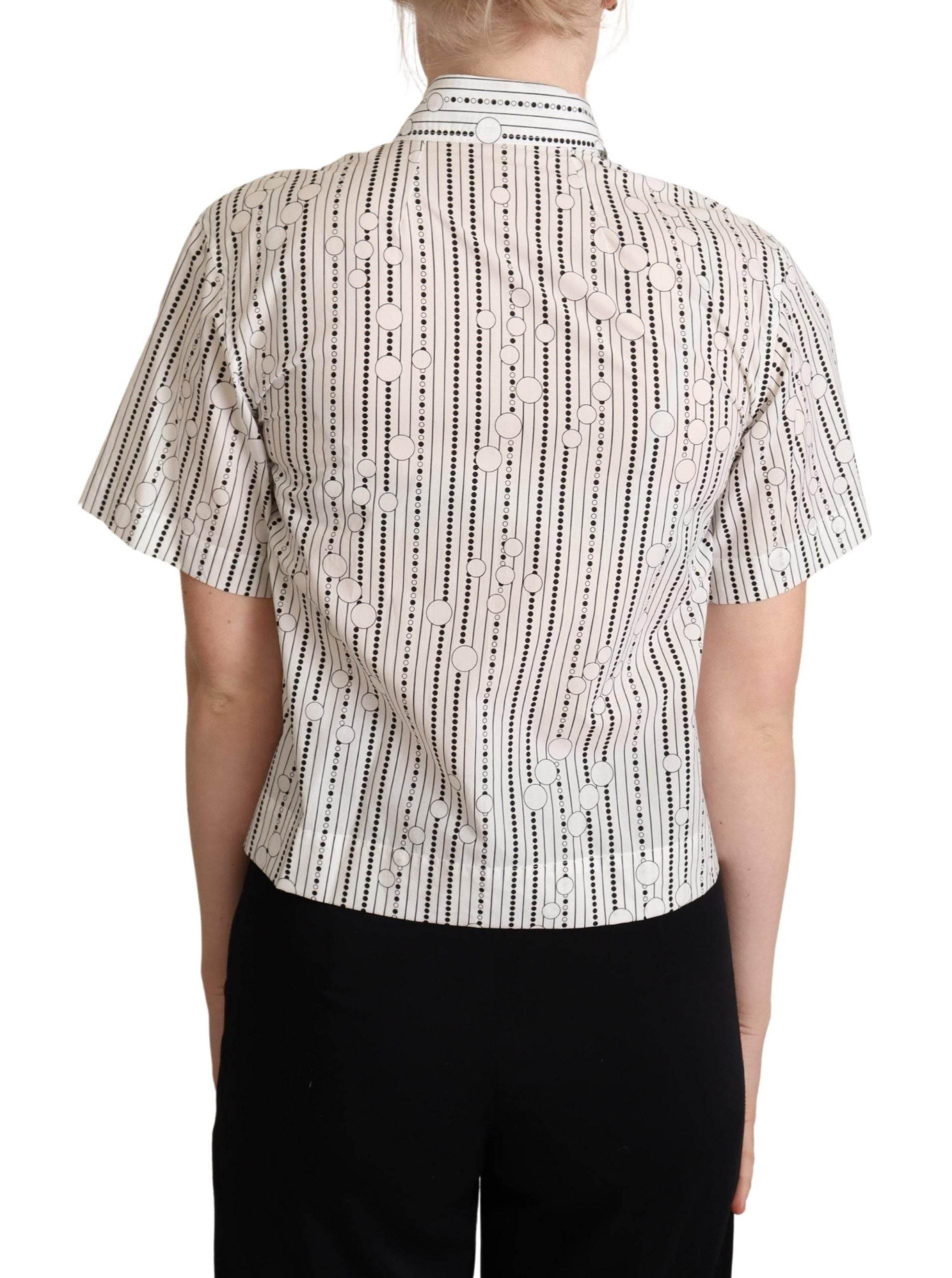 Dolce & Gabbana Geometric Elegance Collared Polo Top - Hilstor