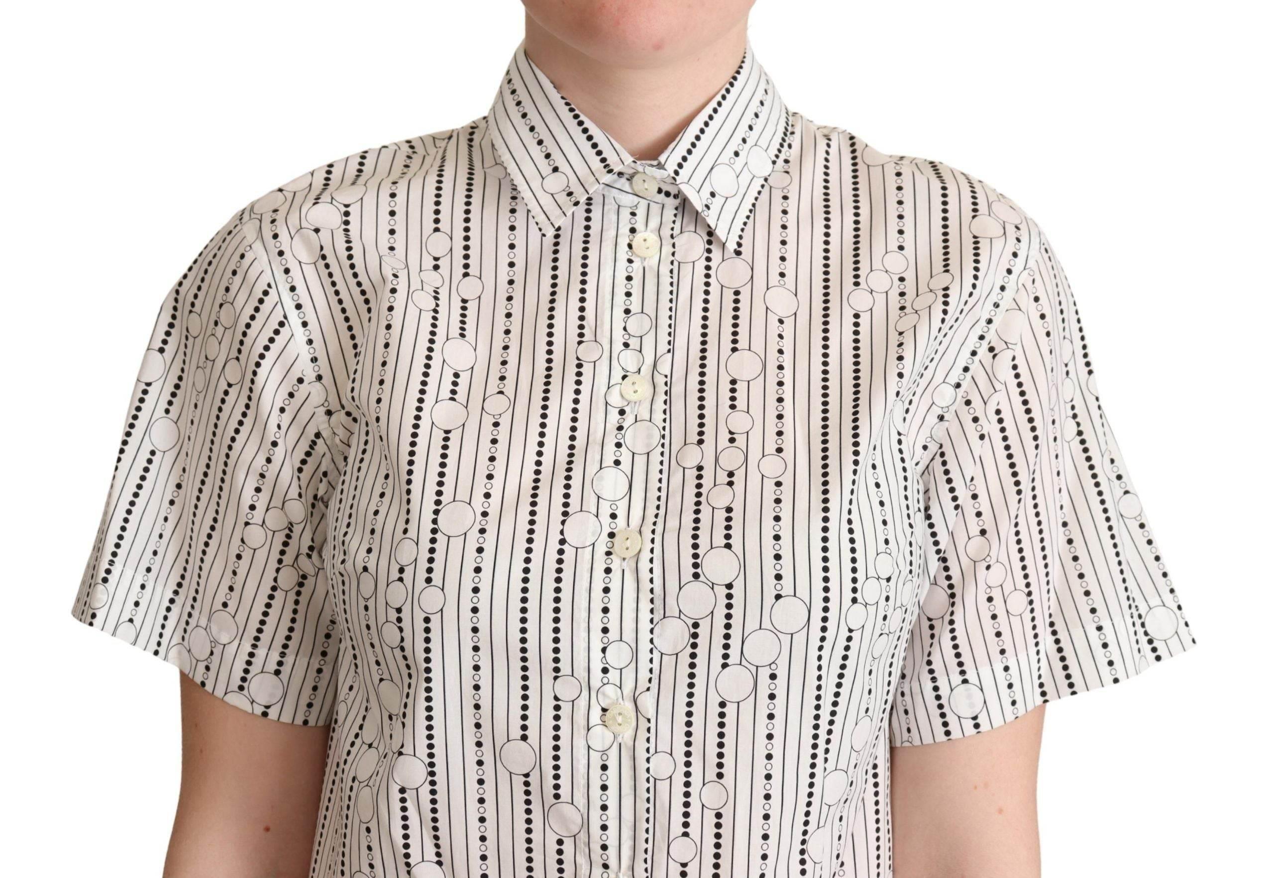 Dolce & Gabbana Geometric Elegance Collared Polo Top - Hilstor