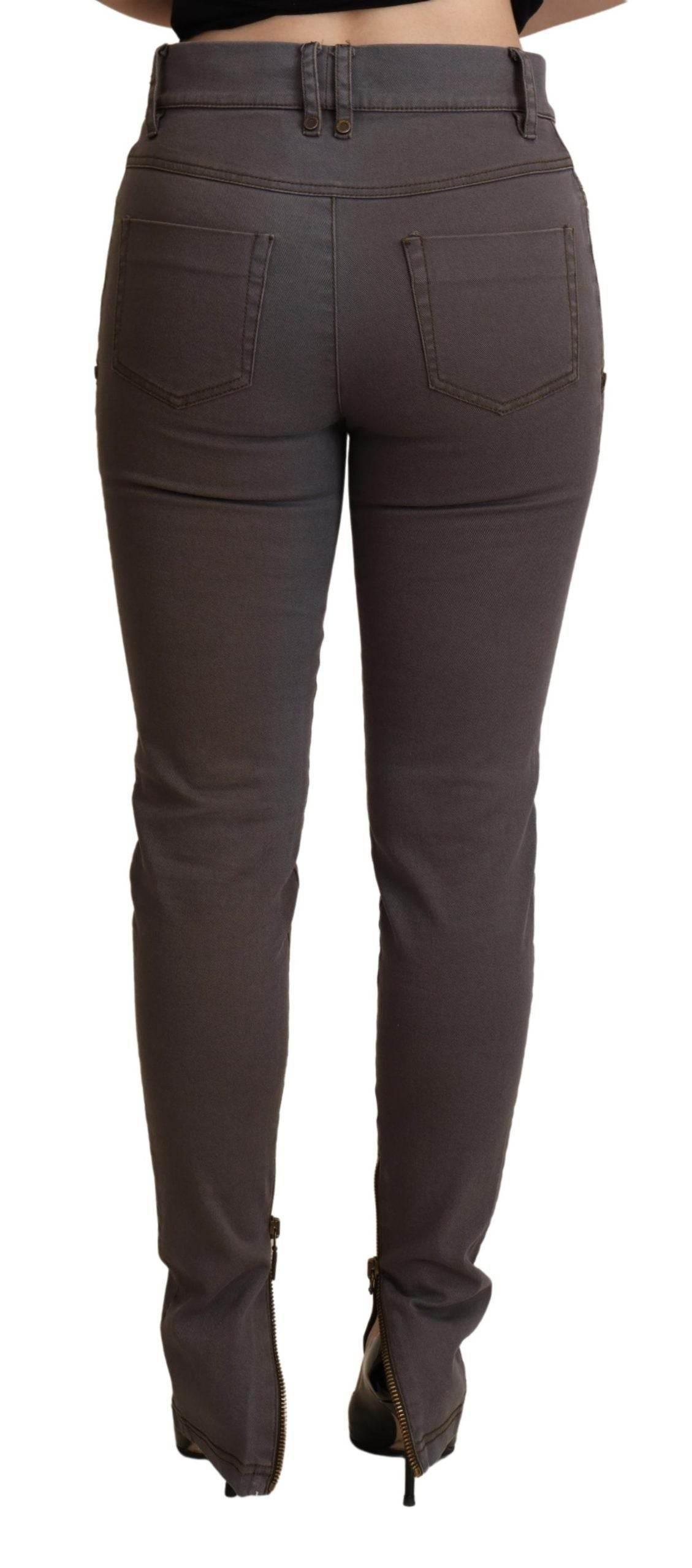 PLEIN SUD Brown Cotton Stretch Skinny Denim Jeans - Hilstor