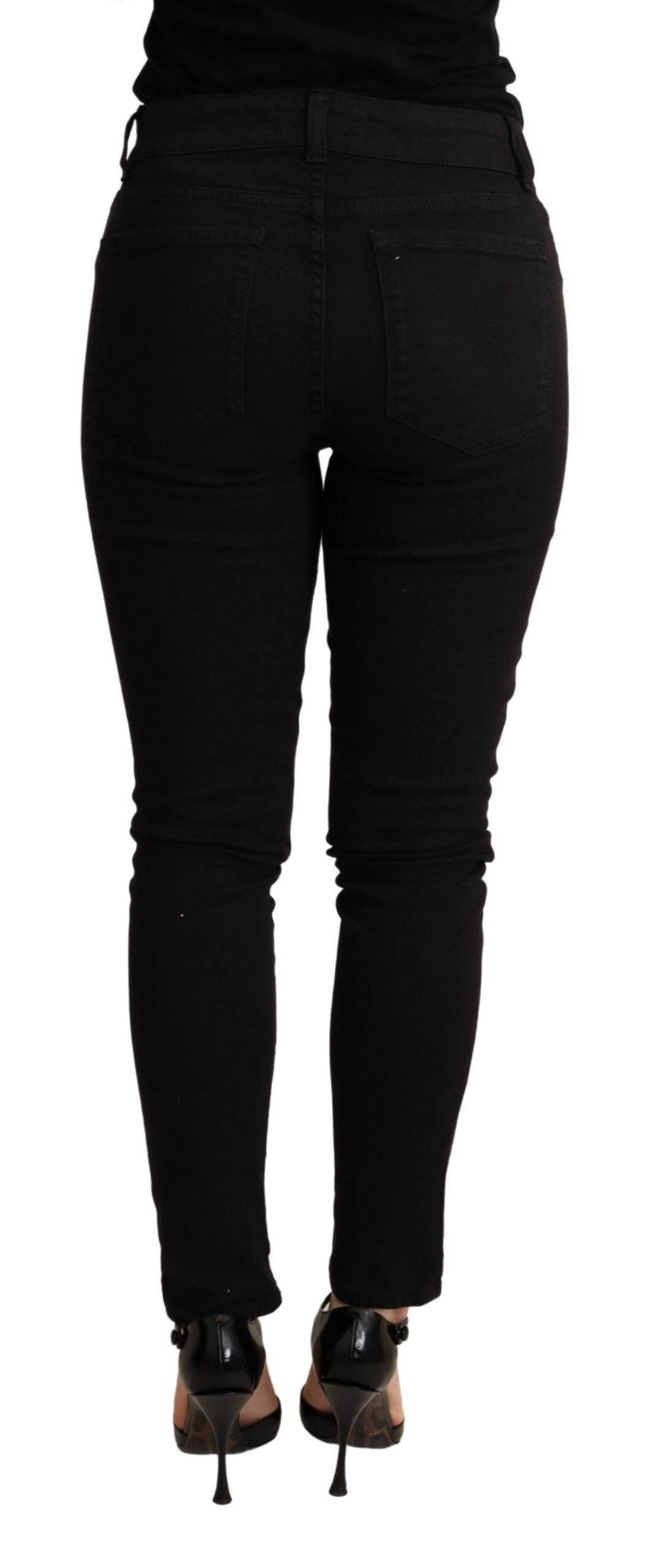 Dolce & Gabbana Black Skinny Denim Cotton Stretch Trouser - Hilstor