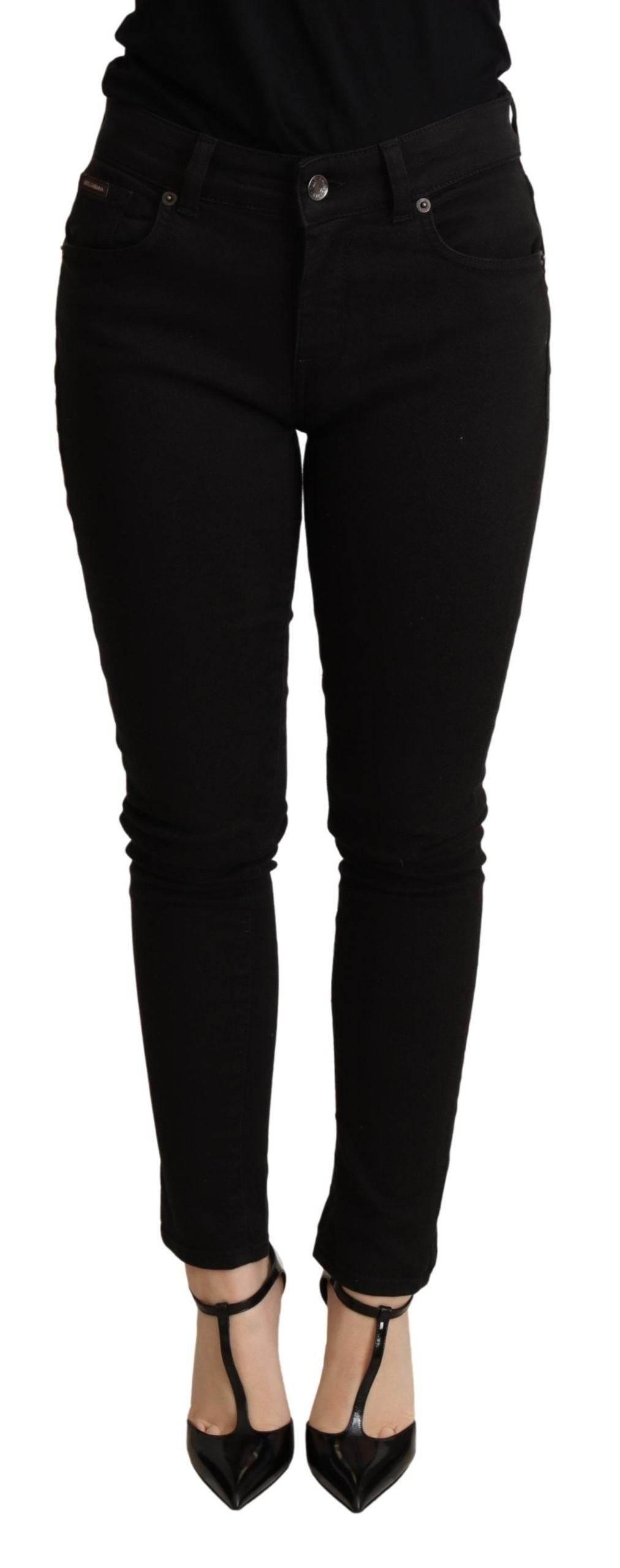 Dolce & Gabbana Black Skinny Denim Cotton Stretch Trouser - Hilstor