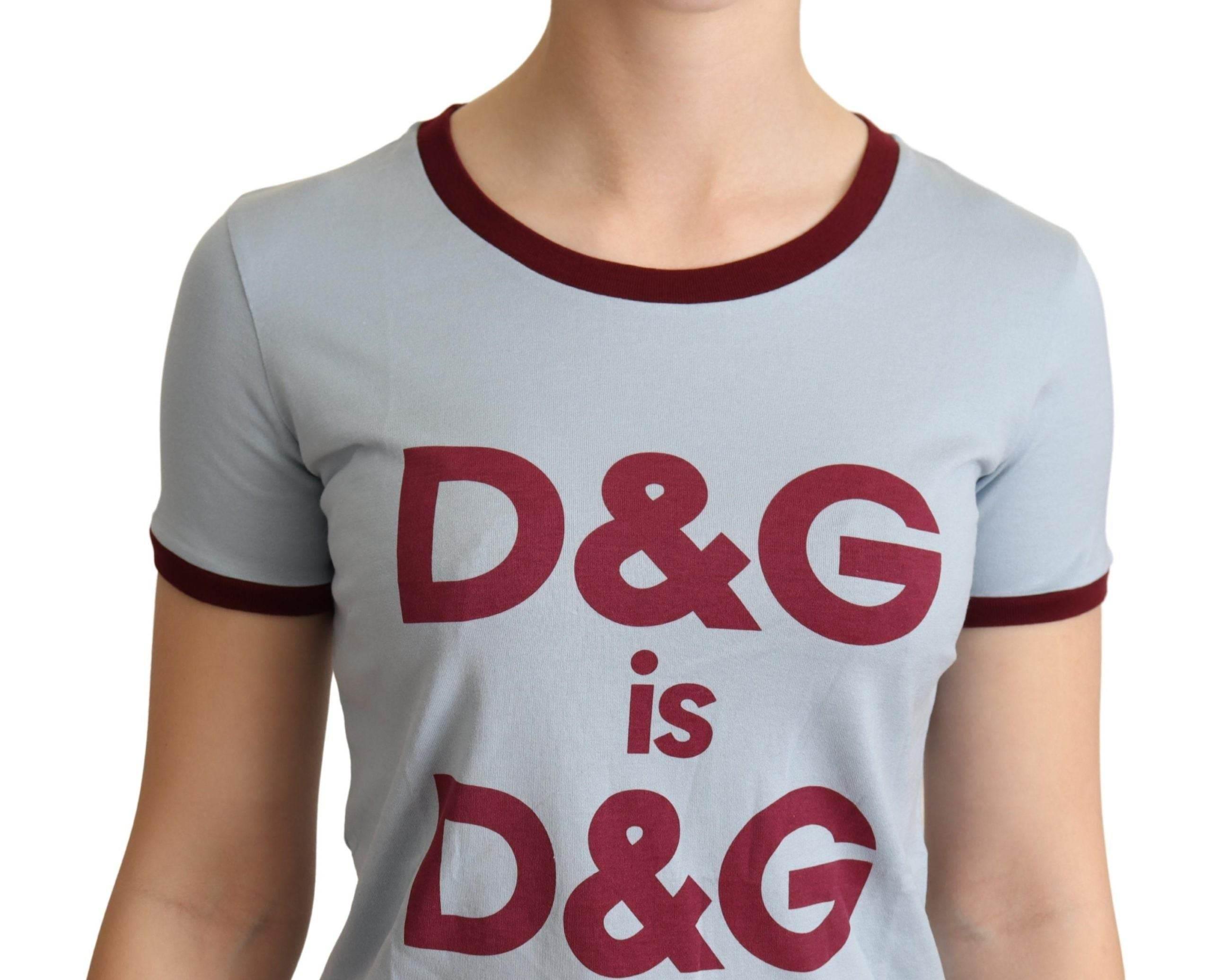 Dolce & Gabbana Blue Crewneck D&G Top T-shirt - Hilstor