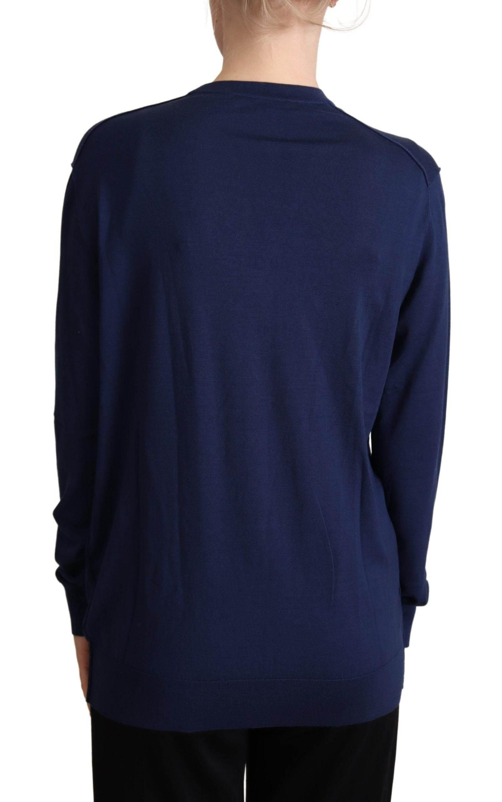 Dolce & Gabbana Blue Virgin Wool Button Down Cardigan Sweater - Hilstor