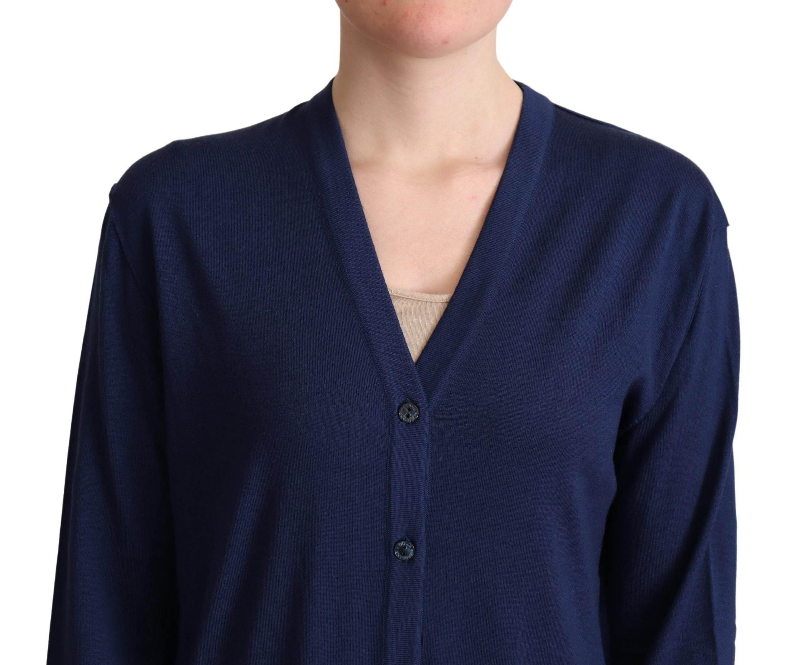 Dolce & Gabbana Blue Virgin Wool Button Down Cardigan Sweater - Hilstor