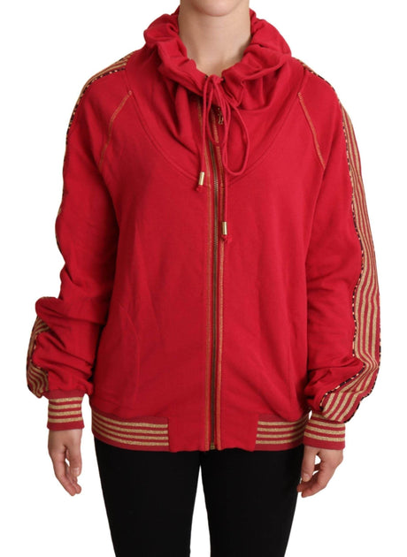 John Galliano Red Full Zip Jacket Sweatshirt Hooded Sweater - Hilstor