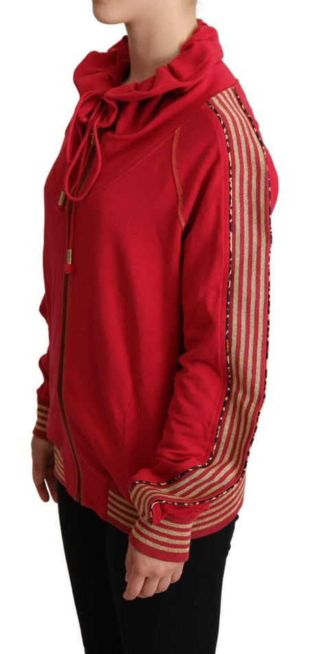 John Galliano Red Full Zip Jacket Sweatshirt Hooded Sweater - Hilstor