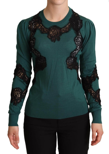 Dolce & Gabbana Green Wool Crewneck Sweater - Hilstor