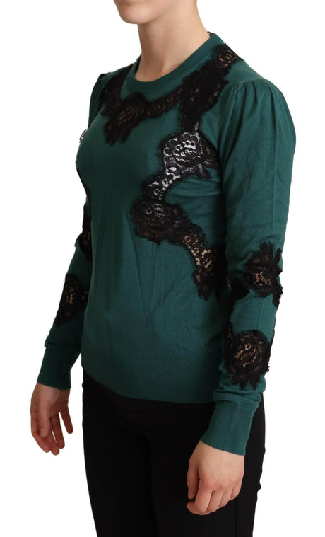 Dolce & Gabbana Green Wool Crewneck Sweater - Hilstor
