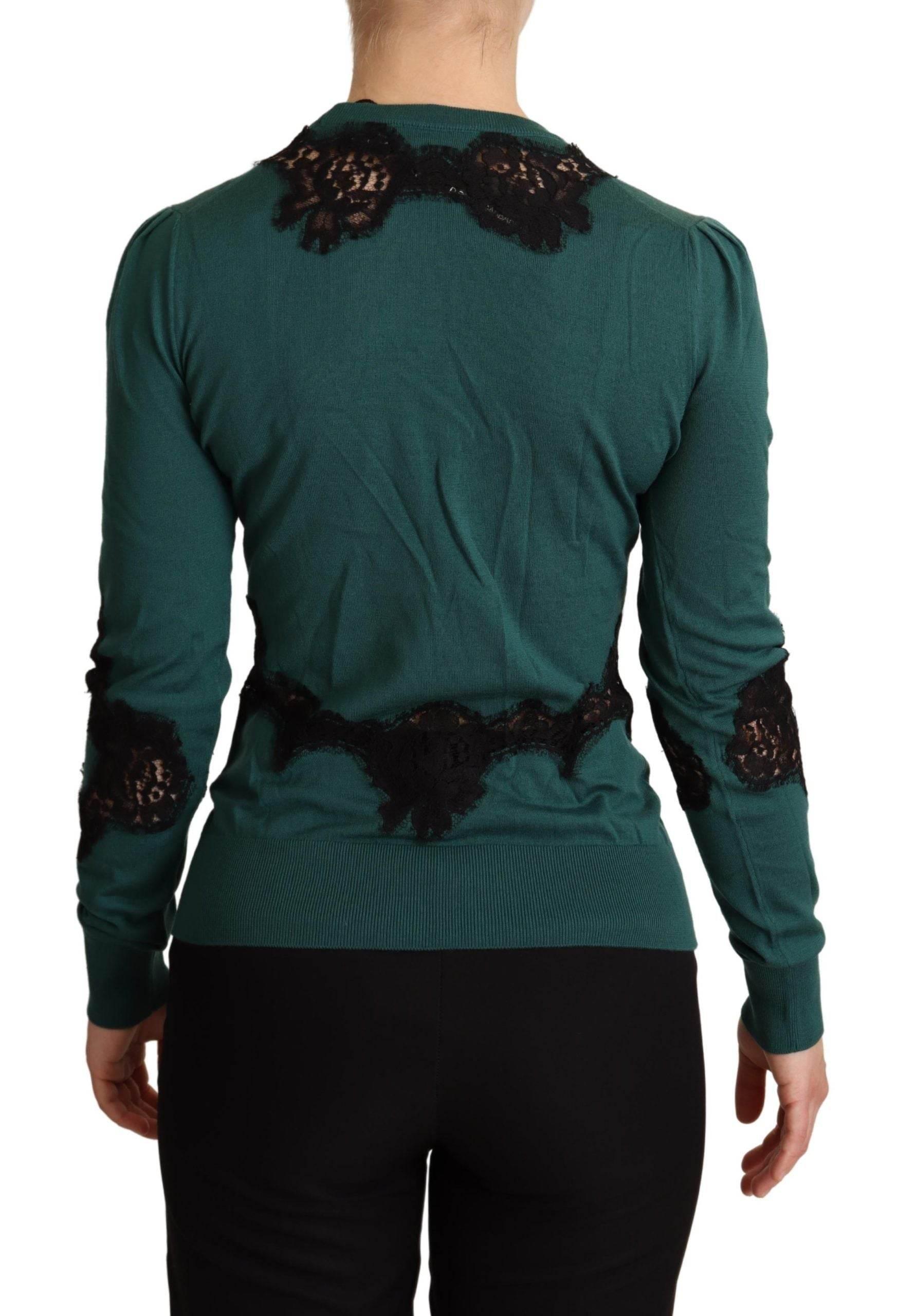 Dolce & Gabbana Green Wool Crewneck Sweater - Hilstor