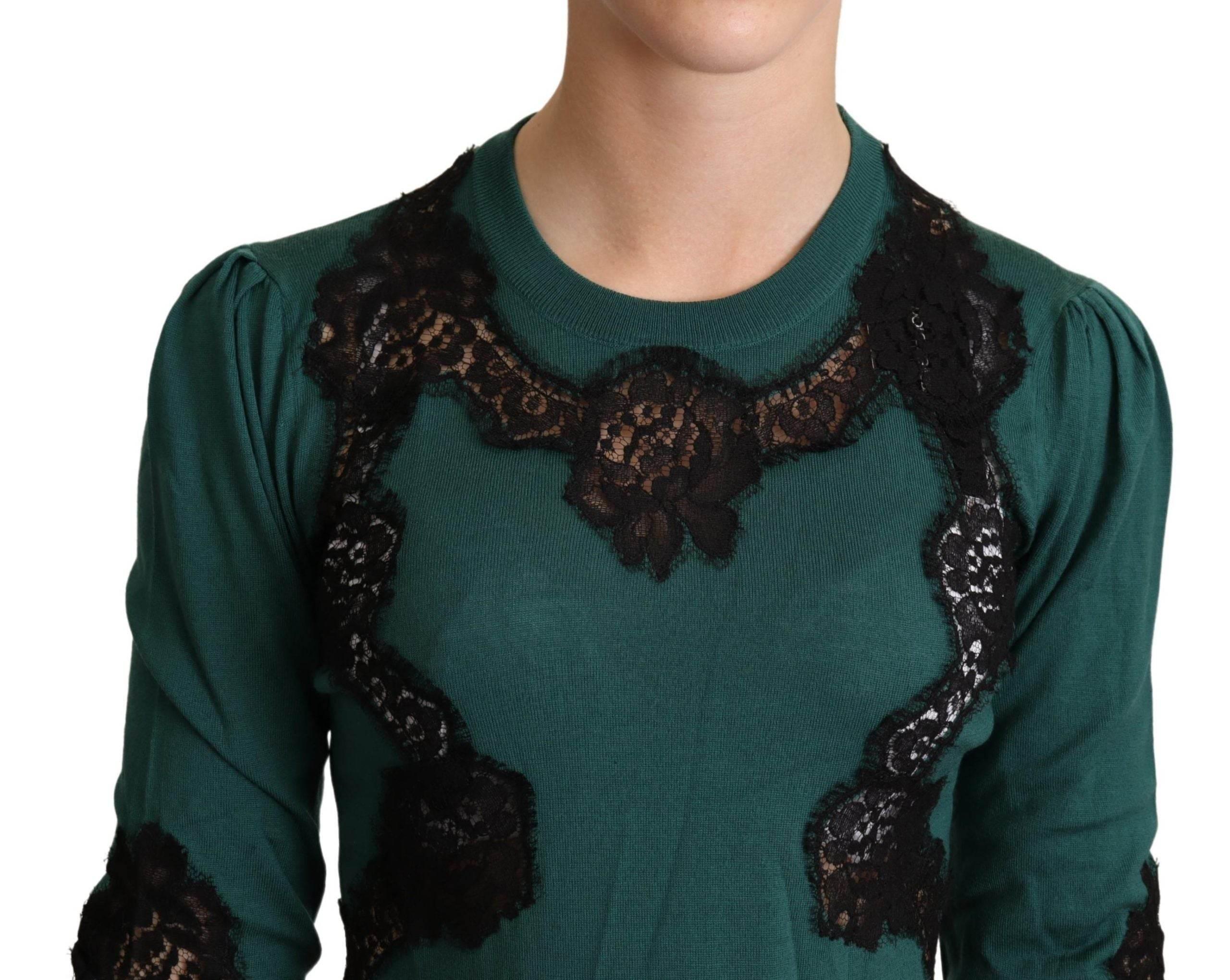 Dolce & Gabbana Green Wool Crewneck Sweater - Hilstor