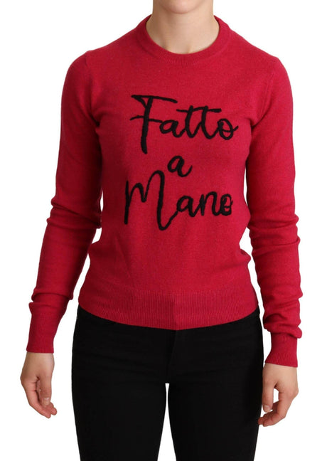 Dolce & Gabbana Chic Pink Cashmere Blend Crewneck Pullover - Hilstor