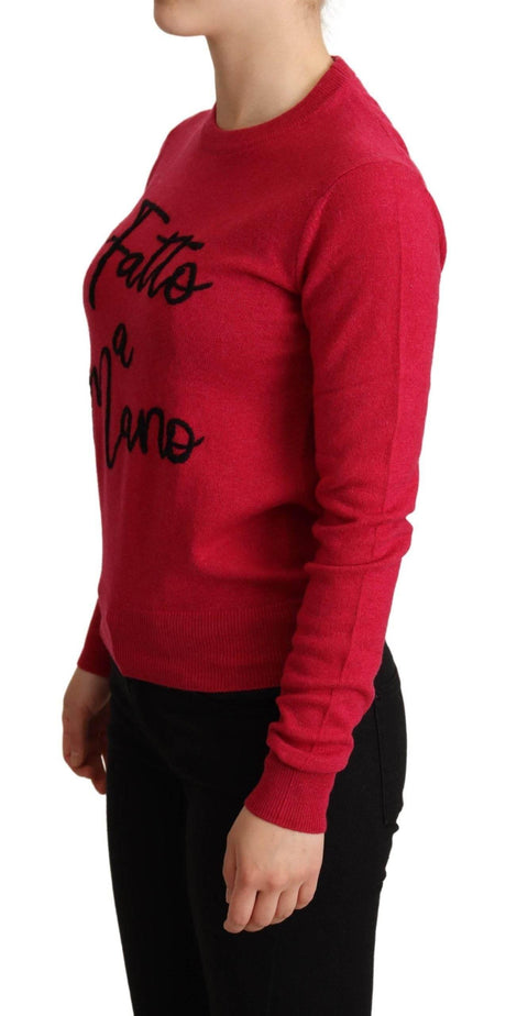 Dolce & Gabbana Chic Pink Cashmere Blend Crewneck Pullover - Hilstor