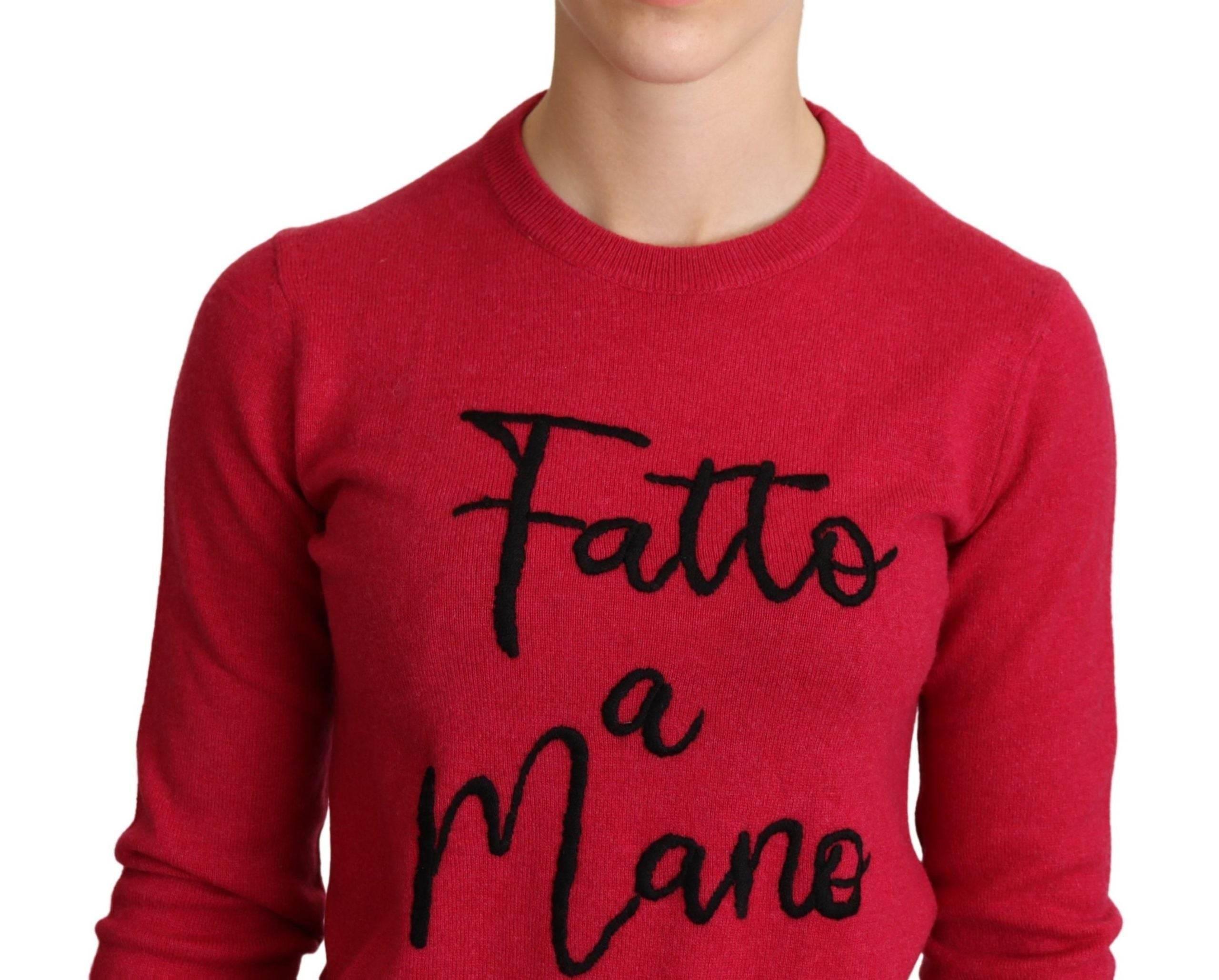 Dolce & Gabbana Chic Pink Cashmere Blend Crewneck Pullover - Hilstor