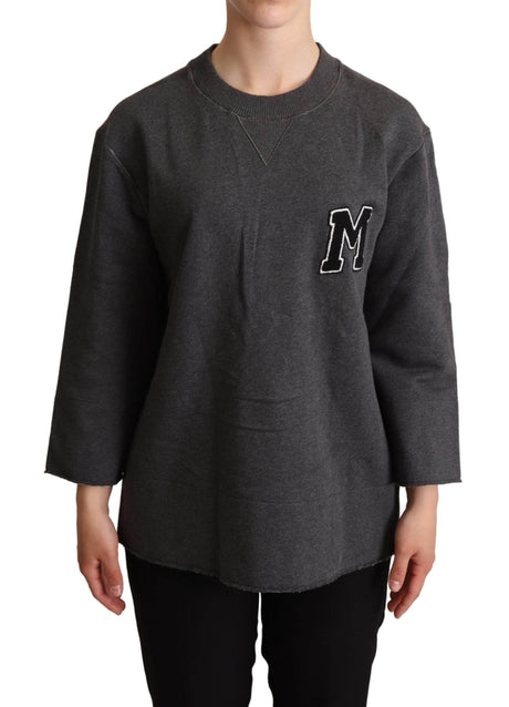 Dolce & Gabbana Gray Embroidered Women Pullover Sweater - Hilstor