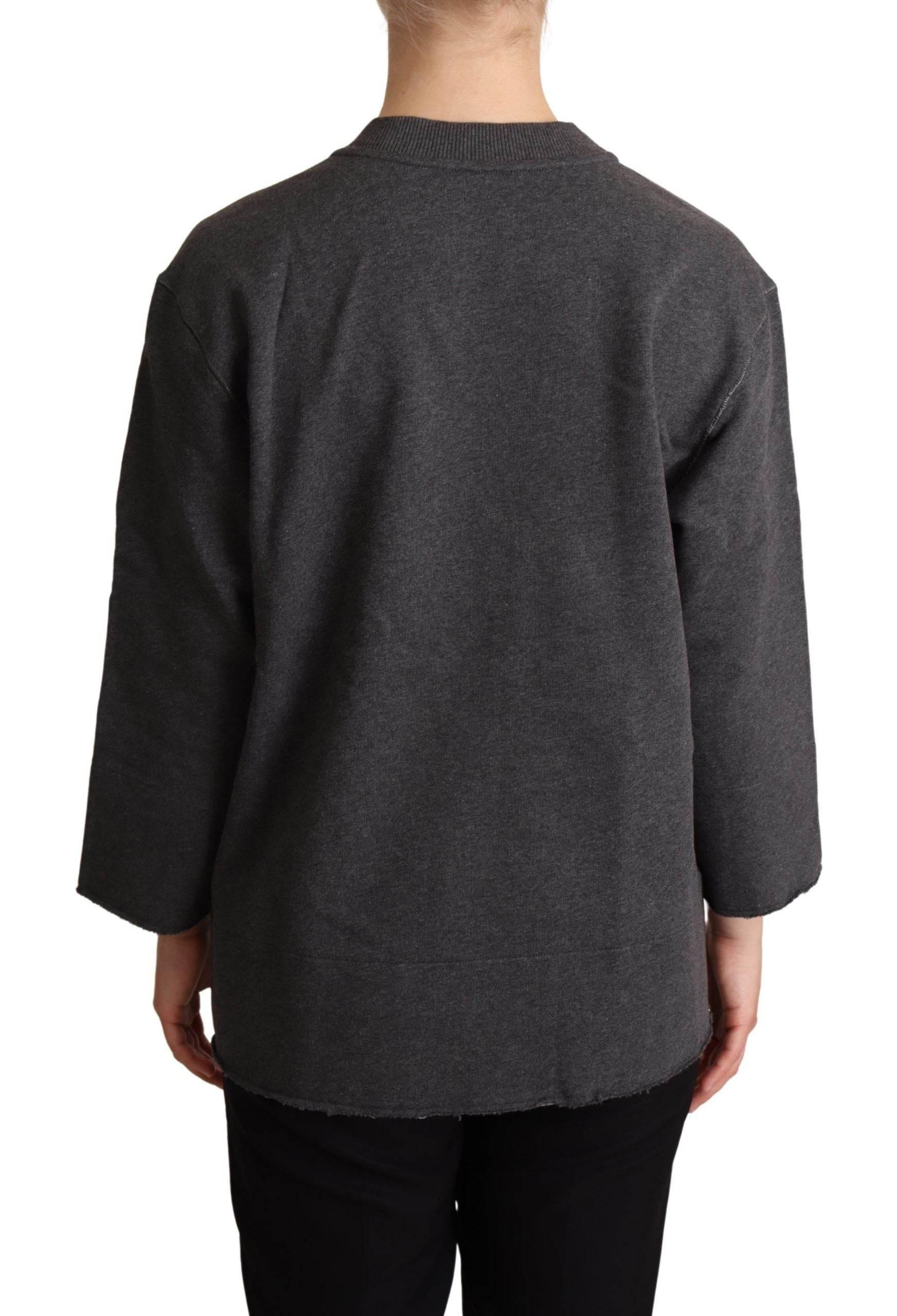 Dolce & Gabbana Gray Embroidered Women Pullover Sweater - Hilstor