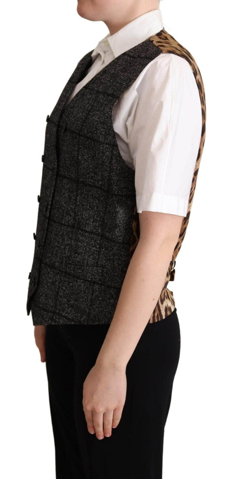 Dolce & Gabbana Elegant Leopard Print Sleeveless Vest - Hilstor