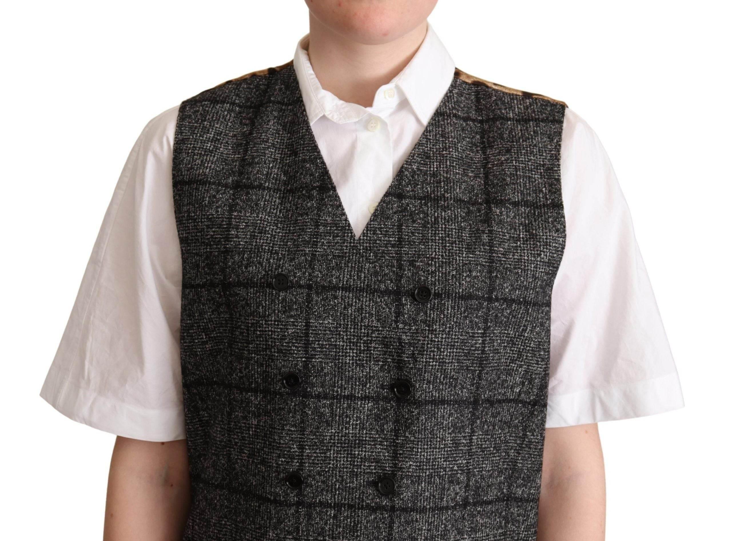 Dolce & Gabbana Elegant Leopard Print Sleeveless Vest - Hilstor