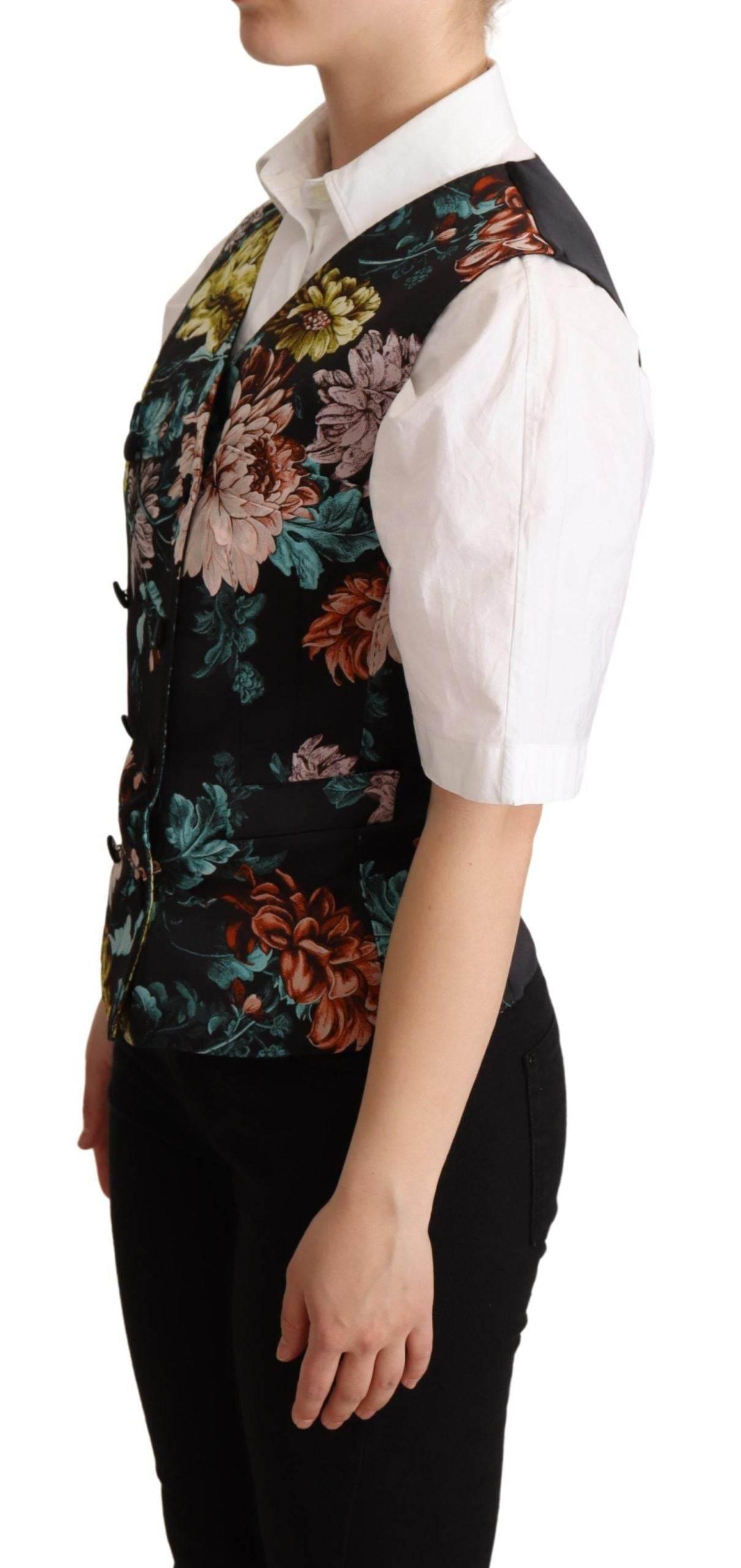 Dolce & Gabbana Exquisite Floral Jacquard Waistcoat - Hilstor