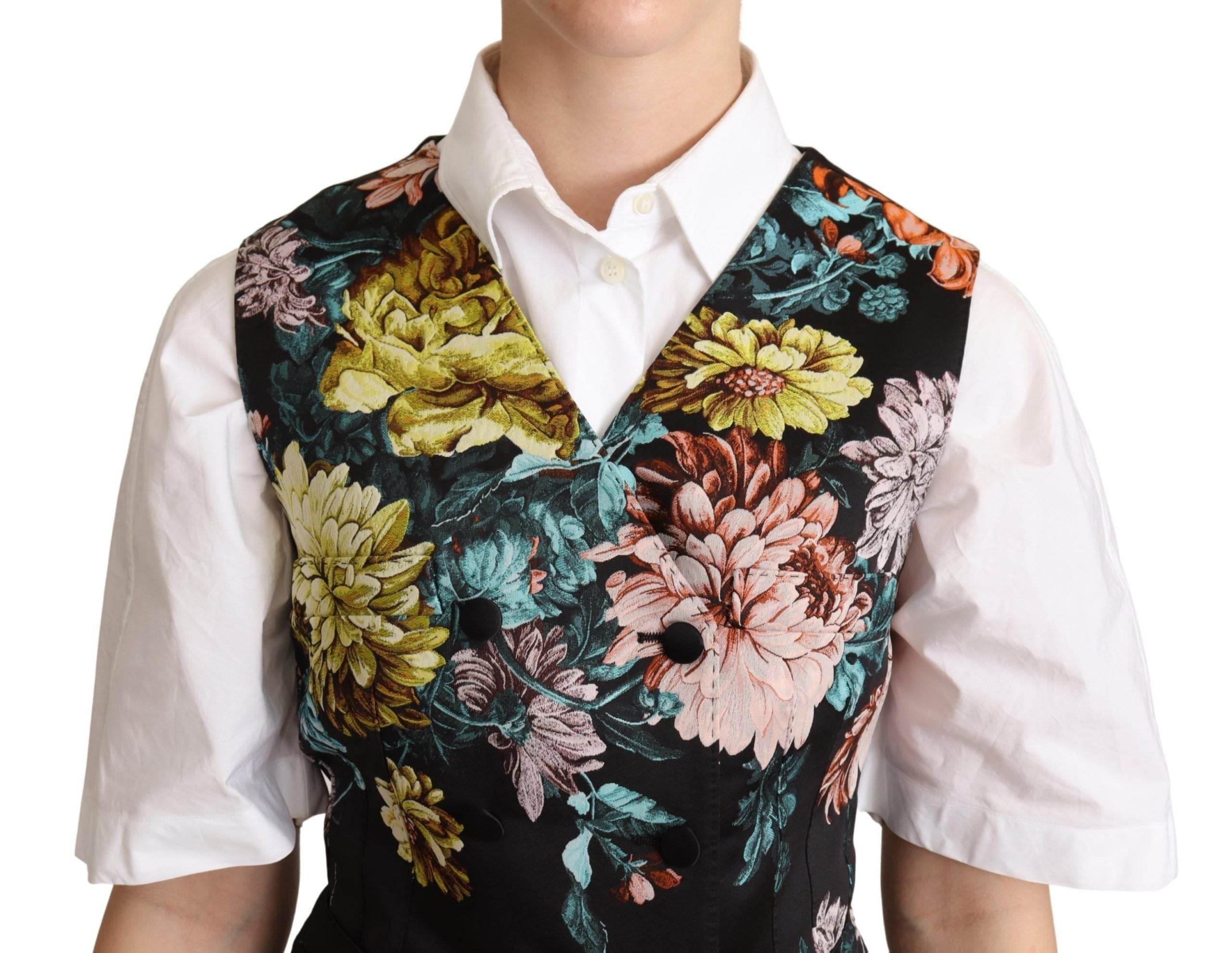 Dolce & Gabbana Exquisite Floral Jacquard Waistcoat - Hilstor