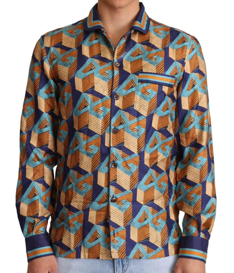 Dolce & Gabbana Elegant Silk Casual Shirt with DG Logo - Hilstor