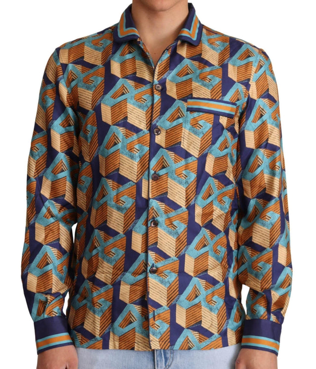 Dolce & Gabbana Elegant Silk Casual Shirt with DG Logo - Hilstor