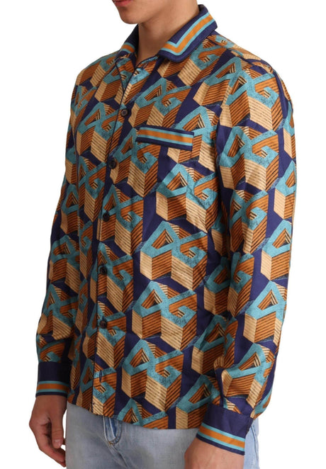 Dolce & Gabbana Elegant Silk Casual Shirt with DG Logo - Hilstor
