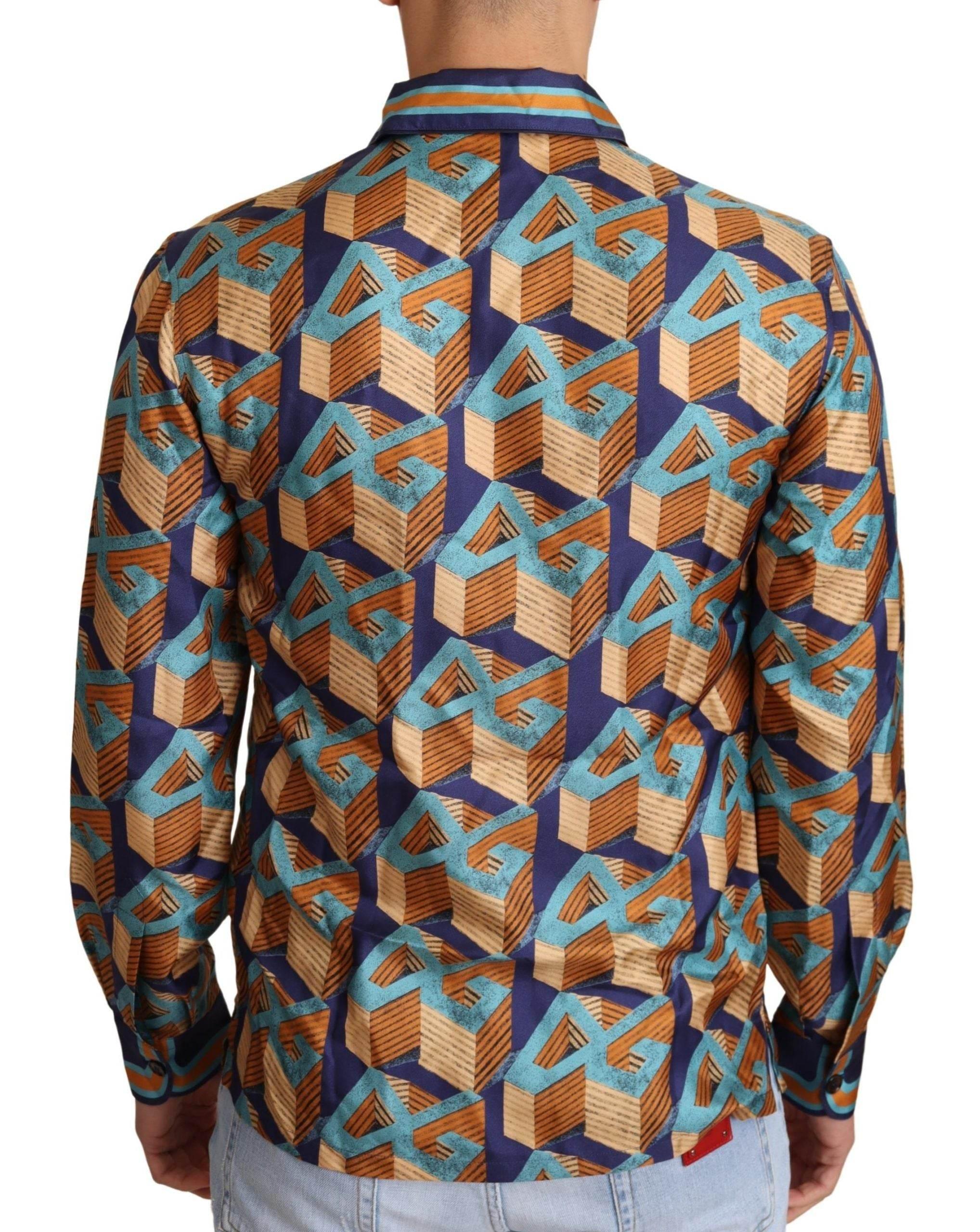 Dolce & Gabbana Elegant Silk Casual Shirt with DG Logo - Hilstor