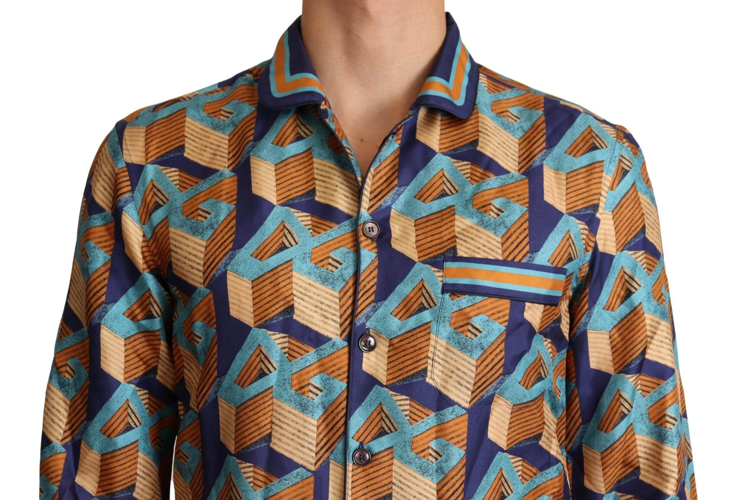 Dolce & Gabbana Elegant Silk Casual Shirt with DG Logo - Hilstor