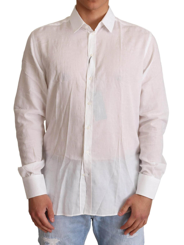 Dolce & Gabbana Elegant Floral Martini Slim Fit Dress Shirt - Hilstor