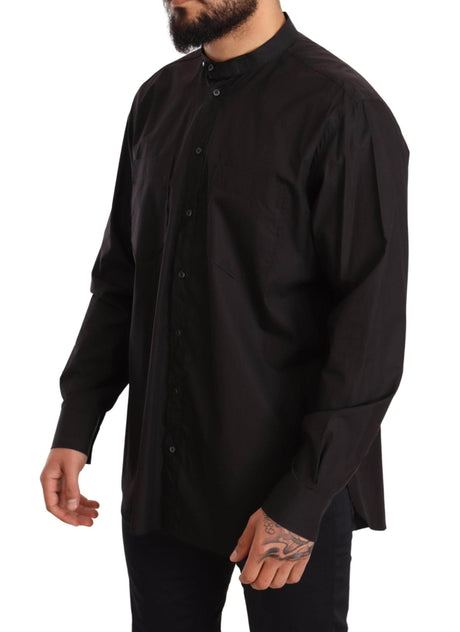Dolce & Gabbana Elegant Black 100% Cotton Men's Shirt - Hilstor