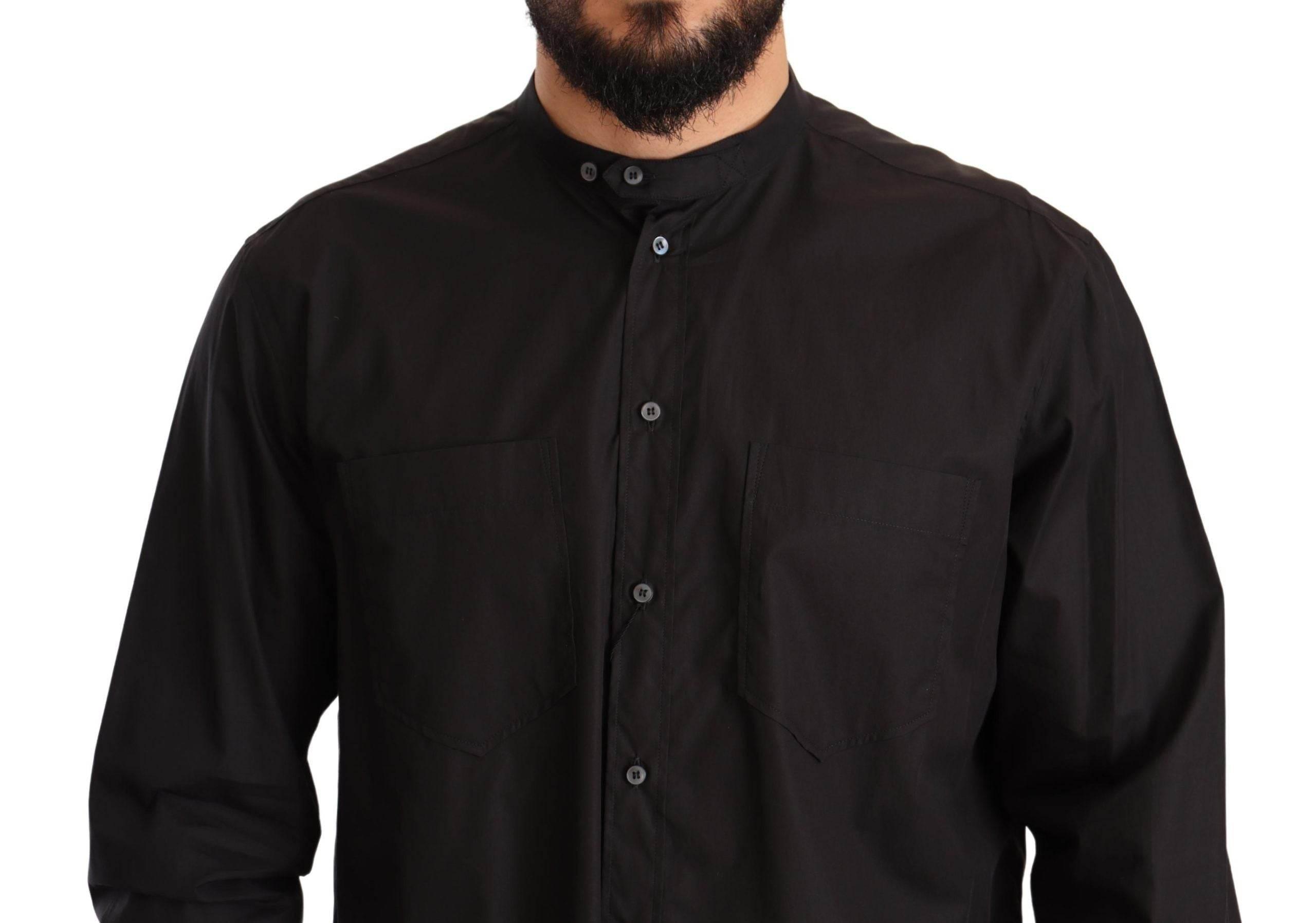 Dolce & Gabbana Elegant Black 100% Cotton Men's Shirt - Hilstor
