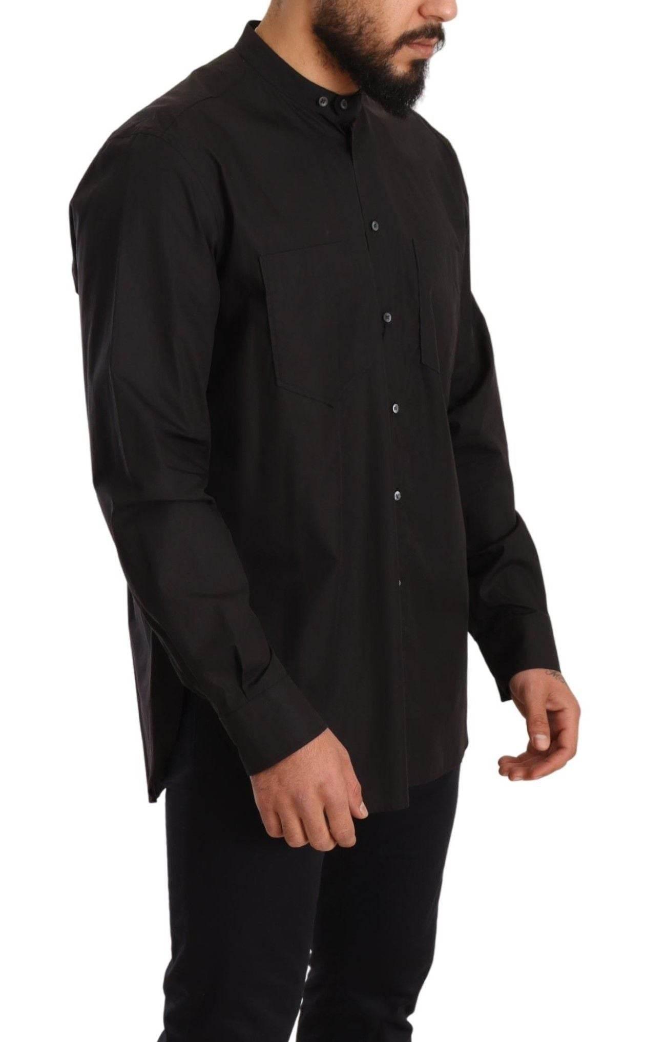 Dolce & Gabbana Elegant Black 100% Cotton Men's Shirt - Hilstor