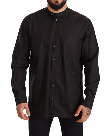 Dolce & Gabbana Elegant Black 100% Cotton Men's Shirt - Hilstor