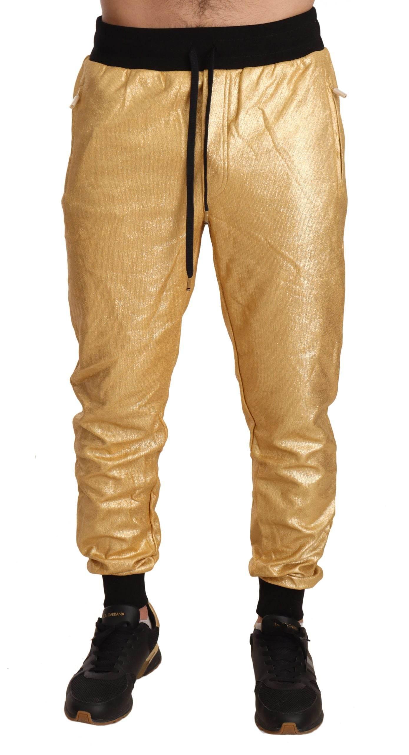Dolce & Gabbana Gold Pig Of The Year Cotton Trousers Pants - Hilstor