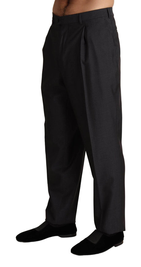 Dolce & Gabbana Gray Wool Blend Formal Trousers Pants - Hilstor