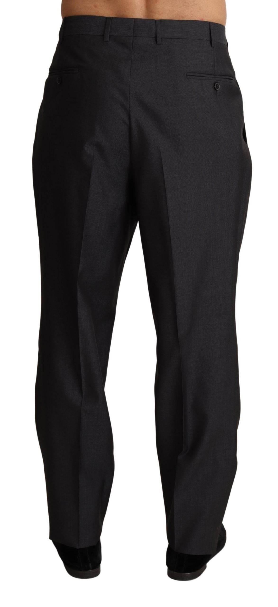 Dolce & Gabbana Gray Wool Blend Formal Trousers Pants - Hilstor